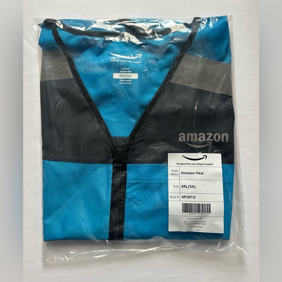 Amazon Flex DSP Unisex Delivery Driver Safety Reflective Full Zip Vest Size 4XL - Picture 1 of 3